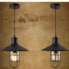 Modern Vintage Industrial Retro Loft Cage Glass Ceiling Lamp Shade Pendant Light - Image 5