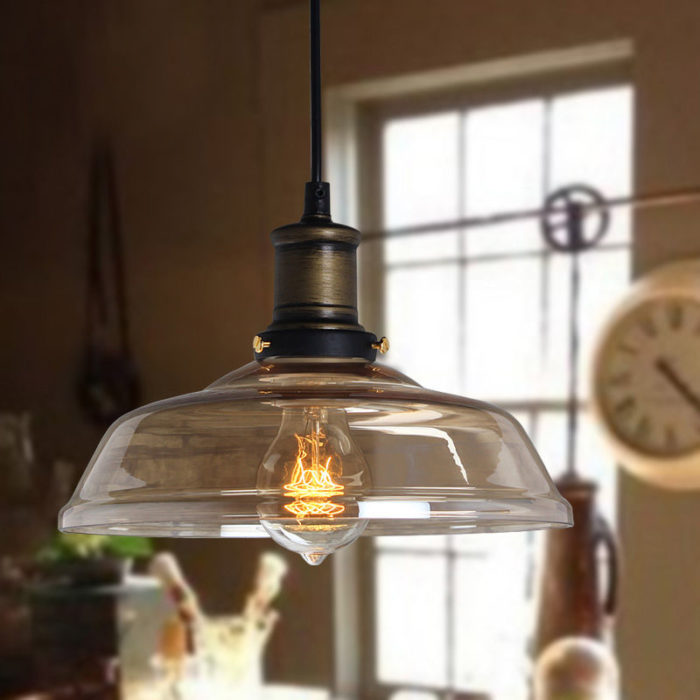 Modern Vintage Industrial Retro Loft Glass Ceiling Lamp Shade Pendant Light - Image 10