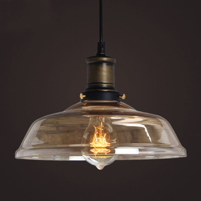 Modern Vintage Industrial Retro Loft Glass Ceiling Lamp Shade Pendant Light - Image 3