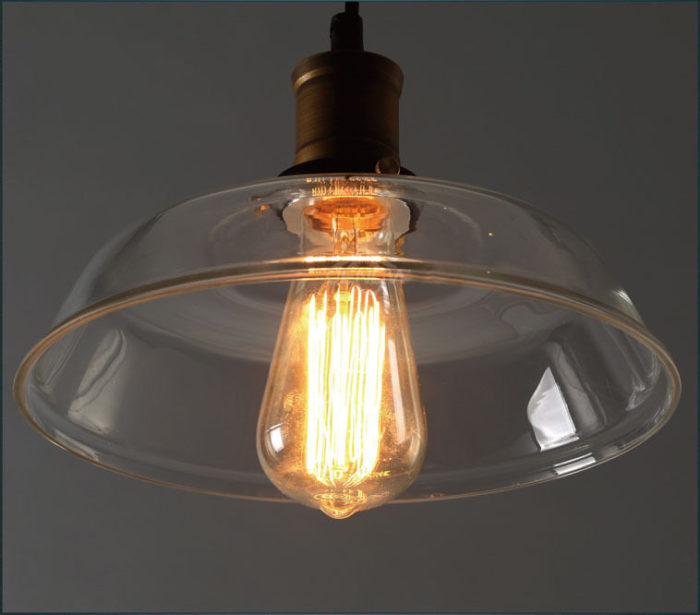 Modern Vintage Industrial Retro Loft Glass Ceiling Lamp Shade Pendant Light - Image 8