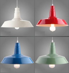 Retro Metal Pendant Ceiling Light Black,White,Red,Blue,Green - Image 3