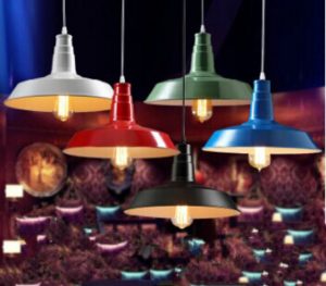 Retro Metal Pendant Ceiling Light Black,White,Red,Blue,Green - Image 4