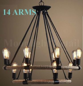 Industrial Farmhouse Iron Chandelier Light Edison Cafe Bar Restaurant Rustic - Image 11