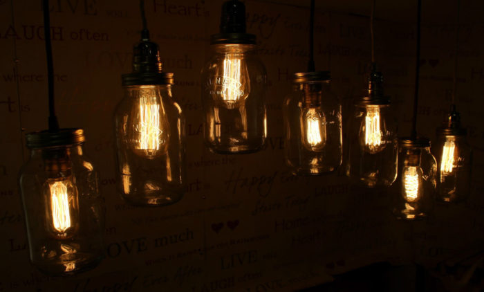 Edison Bulb Vintage Industrial Pendant Light Mason Kilner Jam Jar Rustic Lamp