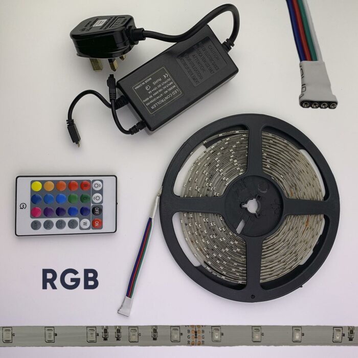 RGB LED STRIP LIGHTS COLOUR CHANGING FLEXBILE TAPE LIGHTING SMD DC12V - Image 4