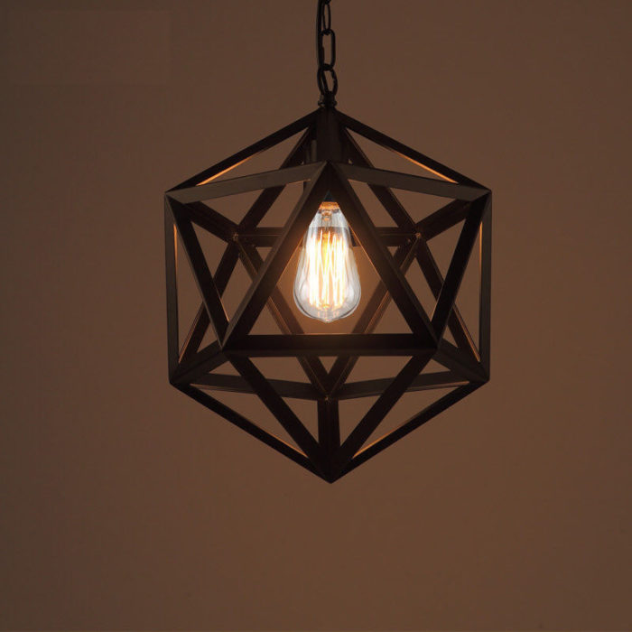 Modern Vintage Industrial Edison Light Diamond Cage Retro Loft Ceiling Pendant - Image 3