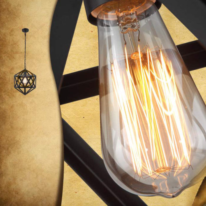 Modern Vintage Industrial Edison Light Diamond Cage Retro Loft Ceiling Pendant - Image 7