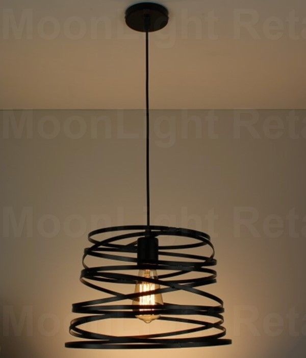 Modern Vintage Industrial Retro Loft Cage Ceiling Lamp Shade Pendant Light Moonlight Retail