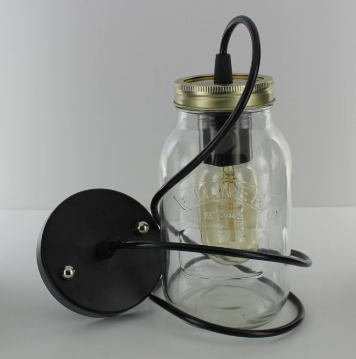 Edison Bulb Vintage Industrial Pendant Light Mason Kilner Jam Jar Rustic Lamp B1 - Image 3