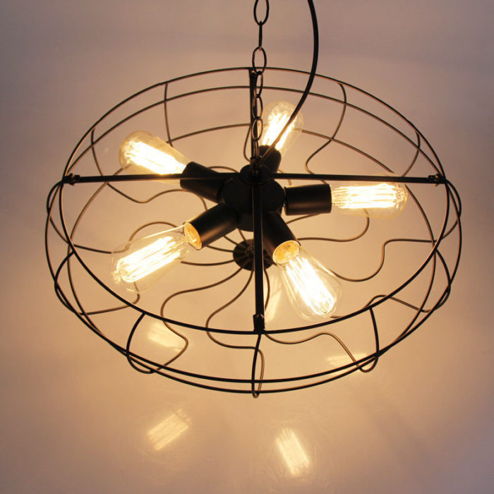 Industrial Fan Style Lighting Iron Edison Ceiling Vintage Rustic - Image 4