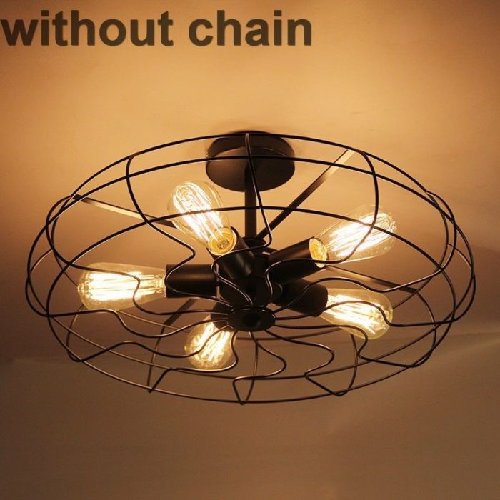 Industrial Fan Style Lighting Iron Edison Ceiling Vintage Rustic - Image 9