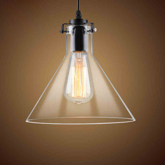 NEW MODERN VINTAGE INDUSTRIAL RETRO LOFT GLASS CEILING LAMP SHADE PENDANT LIGHT - Image 3