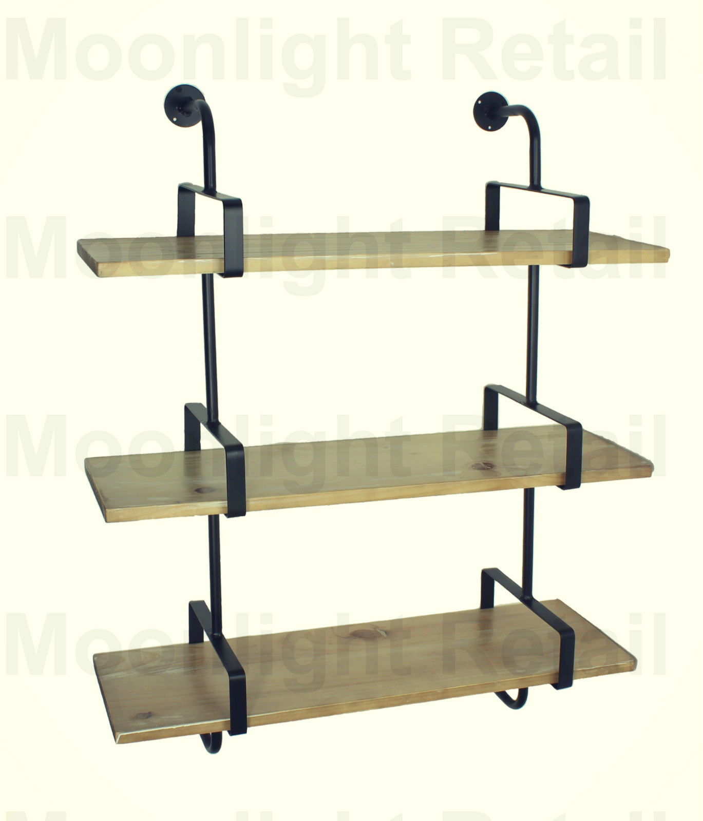 Industrial Urban Style Galvanised Steel Pipe Book Shelf Storage Wooden,NEW BS-13