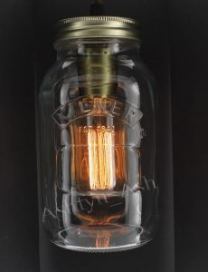 Jam Jar Light Lamp Kilner Vintage Industrial Retro Edison Style Filament Bulb BR