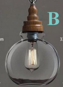 Modern Retro Scandinavian Wooden Effect Vintage Glass Pendant Lamp Ceiling Light - Image 5