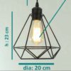 Modern 3 Way Ceiling Pendant Cluster Light Fitting Lights Black Cage Style - Image 4