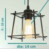 Modern 3 Way Ceiling Pendant Cluster Light Fitting Lights Black Cage Style - Image 7