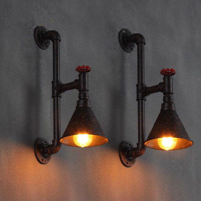 Industrial Wall Pipe Lamp Retro Light Steampunk Vintage Wall Sconce Light